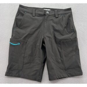 Luly YANG Employee Uniform Cargo Shorts Mens S Charcoal Grey Work Delivery Logo